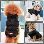 Winter Warm Dog Jacket for Small Medium Dogs Cat Cold Weather Coats with Harness Paded Dogs Fleece Vest Waterproof Windproof Dog Snow Jacket Pet Puppy Clothes (Black,XL)