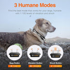 ROJECO Dog Training Collar with 3300FT Remote，IPX7 Waterproof Rechargeable Shock Collar for Large Medium Small Dogs，3 Safe Training Modes with Beep,Vibration and Shock,Adjustable Electronic Dog Collar