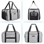 Petmolico Cat Carrier Soft-Sided Pet Bag for Small Medium Cats Puppies 16LBs - Airline Approved Pet Travel Carrier 3 Open Doors (Medium,Grey-X863)