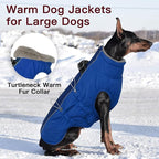 Winter Dog Coat - Zip Up Snowsuit Jacket, Reflective & Water-Resistant, Large (3X), Royal-Blue