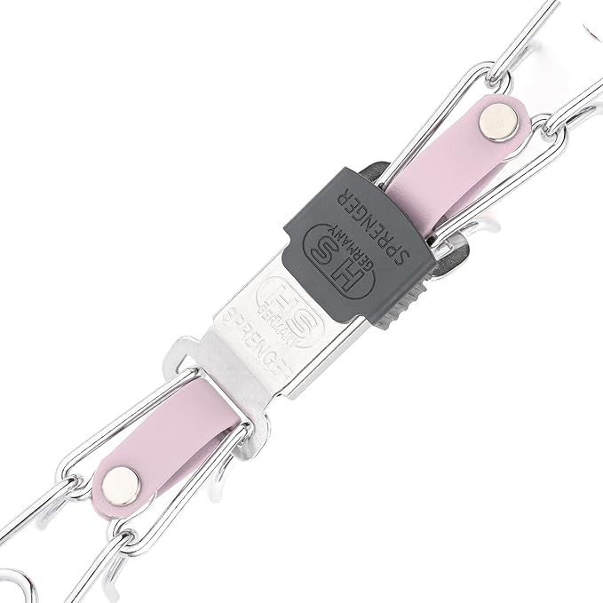 Herm Sprenger Chrome Plated Steel Dog Collar with Quick Release ClicLock Buckle O-Ring Biothane Insert Training Collar Made in Germany (Pastel Purple, 22in x 3.0mm(Neck Size up to 18-19in))