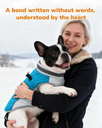 Dog Winter Coat for Small Dogs, Adjustable Puppy Warm Jackets in Cold Weather, Reflective Pet Fleece Vest with External Attachment Points, ZippeBlue Cold-Weather Dog Winter Clothes, S Blue