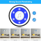 Wireless Dog Doorbell, Dog Bells for Potty Training IP65 Waterproof Touch Button Doggie Doorbell 1000ft Long Range with 20 Melodies 4 Modes LED Flash (2 Transmitter)