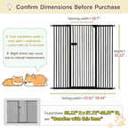 Lumizone Extra Tall Cat Gate 55.12" High Pressure Mounted Extra Wide 2025 New (17 Sizes) 1.37" Gap No Drilling Auto-Close One-Handed Operation Tall Pet Gate for Dogs(Black, 55.12" H x 29.92"-59.44" W)
