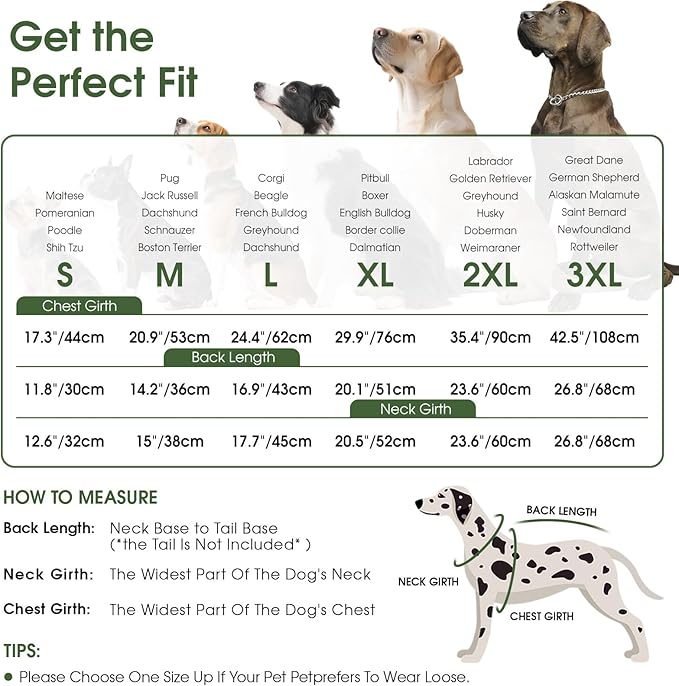 Queenmore Dog Winter Jacket, Dog Coats for Large Dogs, Warm Cozy Pet Jacket Winter with Harness Built in, Waterproof Pet Snow Jacket, Thick Fleece Lining Snowsuit for Large Dogs, ArmyGreen L