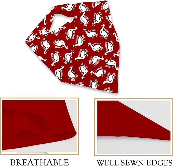 JXGZSO 1 Piece Silly Goose Triangle Dog Bandana Meme Goose Duck Merchandise (Silly Goose D red)