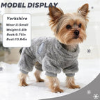 Fleece Dog Pajamas Winter Warm Dog Sweater for Small Dogs Thermal Soft Puppy Pjs Coat Stretchy Jumpsuit Doggie Pet Clothes Outfits Cat Apparel (Grey, Large)