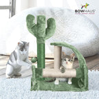Cactus Cat Tree, Cactus Cat Tower with Thickened Base, Green Cat Tower for Indoor Small Cats, Cute Cactus cat Tree Tower w/Scratching Post and Interactive Toy, 20-Inch
