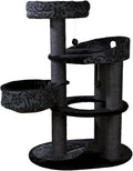 TRIXIE Filippo 50-in Cat Tower, Sisal Scratching Posts, Cat Tree with Hammock, Platforms, Bed, Dangling Cat Toys, Black