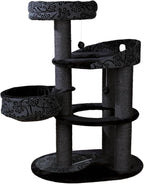 TRIXIE Filippo 50-in Cat Tower, Sisal Scratching Posts, Cat Tree with Hammock, Platforms, Bed, Dangling Cat Toys, Black