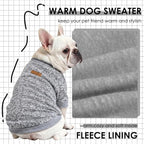 2 Pcs Dog Sweaters for Small Dogs Girl Boy Winter Fleece Clothes Warm Soft Dog Sweatshirt Outfit for Dogs Cats Pet Apparel