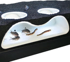 Aquarium Underground Tunnel Cave Natural Curve Two Hole | Viewing Fish & Shrimp Under Gravel Tunnel | Fish Tank Decor Decoration Hideout Perfect for Corydora Catfish, Kuhli Loach, Pleco (White)