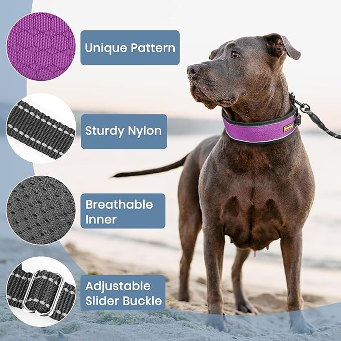 Mayerzon Patented No Pull Collar for Small Medium Large Dogs Beagle German Shepherd Rottweiler, Martingale Anti Pull Dog Collar with Buckle for Walking Training, Reflective, Adjustable, Waterproof