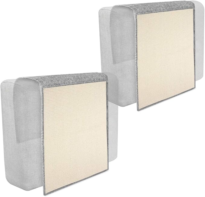 Navaris 2X Cat Scratch Mats Sofa Protector - Natural Sisal Furniture Protector Scratching Pads for Cats - Chair, Couch, Seat, Stairs