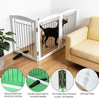 Dog Fence Indoor,Dog Gate Indoor for Doorway pet gate -3-Panel Freestanding, Hallways, House or Stairs -60x32-Inch Retractable Foldable Expandable Wood Pet by SFJC (White) ﻿