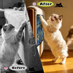 3PCS Cat Scratcher Wall Art, Sisal Home Decor Cat Scratch Mats, Wall Mount Kitten Scratching Pad with Hoop and Loop Adhesives, Cardboard Post Alternative for Indoor, Starry Night+Cypresses+Irises