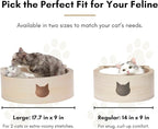 Necoichi Cat-Headed Scratcher Bed (Birch, Large) | Cardboard Cat Scratcher Bowls for Indoor Cats - Cat Scratching Board, Cat Scratch Pad Lounger with Reversible Usability and Extra Comfort for Lounge