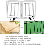 ZJSF Freestanding Dog Fence Indoor, Foldable Dog Gate for Doorways, Stairs or Hallways, Sturdy Wood Extra Wide Pet Gate with Support Feet for The House, White, 24 "Height-2 Panels