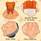 Dog Thanksgiving Outfit Funny Puppy Dog Dress with Bow for Small Medium Dogs Cute Fall Pet Costume for Cats Dogs Thanksgiving Day Halloween