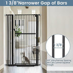 59" Extra Tall Pet Gate - Durable Metal Cat and Dog Gate With Double Safety Lock & Walk Thru Door for Indoor Stairs, Doorways, Hallways - Self Closing/Stay Open/Open Both Ways, Pressure Mounted