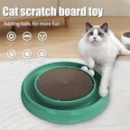 Cat Scratcher Toy Ball Track for Indoor Cats,Round Interactive Scratching Board Exercise Set for Bored Indoor Adult and Kitten Mental & Physical Stimulation(Green)