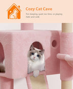 Cat Tree Tower for Indoor Cats Large Adult,Cute/Tall Modern Cat Tree for Big Cats 20 lbs,Plush Multi-Level Cat Condo with Scratching Posts,Hammock, Dangling Ball (Soft Pink, 36 inch)