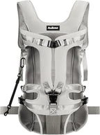 PetBonus Pet Front Dog Carrier Backpacks, Adjustable Pet Backpack, Legs Out Easy-fit Puppy Chest Carrier for Medium Small Dogs, Hands Free for Hiking, Cycling (Grey, XL)