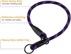 BronzeDog Rope Pro Training Dog Collar Braided No Pull Quick Release Round Lead Collars for Dogs Small Medium Large Puppy (S - 17.7" Long, Purple)