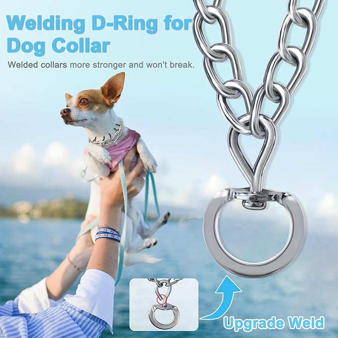 Prong Training Collar for Dogs, Adjustable Dog Training Pinch Collar with Quick Release Buckle, No Pull Collar for Small Medium Large Dogs, Extra Link and Caps (XL (21-26" Neck, 4.0mm))