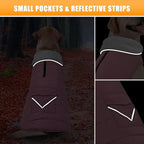 iBuddy Dog Winter Jacket for X-Large Dogs, Easy on Dog Fleece Snow Coat Velcro Waterproof Pet Puffer Coat with Harness Hole Adjustable Reflective Quilted Pet Cold Weather Vest for Girl Female