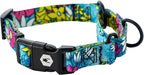 Wolfgang Heavy Duty Martingale Dog Collar with Quick Release Nylon Buckle for Walking & Training, LazyDaisy Print, Medium