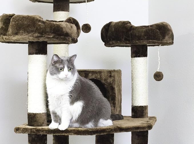 All Climbing Cat Tower for Active Cats, Mocha