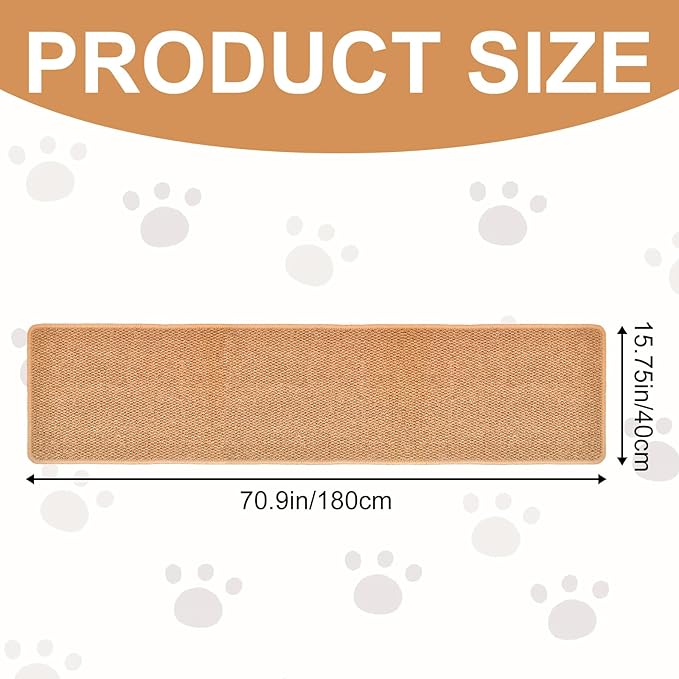 70.9"x 15.7" Thickened Extra Large Cat Wall Climbing Carpet With 10pcs Fixed Nails, Durable Cat Furniture, Scratcher, Scratching Post, Couch Sofa Protector