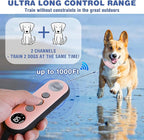 Dog Shock Collar, Waterproof Dog Training Collar with Remote 1000FT, Rechargeable Electric Shock Collar for Large Medium Small Dogs (8-120 Lbs), 3 Training Modes, Beep, Vibration, Safe Shock