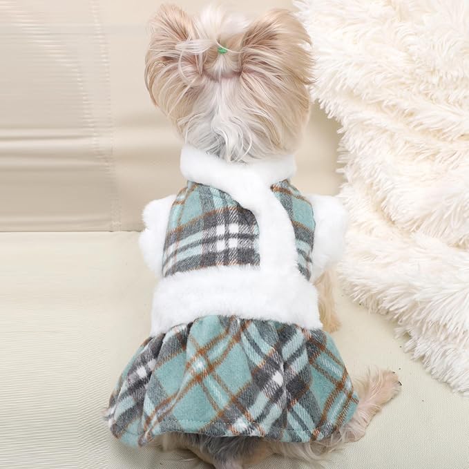 Dog Christmas Sweater Dog Winter Clothes for Small Dogs Boy Girl Fall Puppy Dress Warm Fleece Chihuahua Yorkie Teacup Doggie Sweaters Dresses Doggy Sweater for Small Dogs Girl Cat Outfits, Green, XS