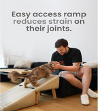 Dog ramp Steps for Couch, 18" Wide All-in-one Split Ottoman Dog ramp for Bed, Couch Height, Solid Wood, Gentle 23 Incline, pet ramp for Large and Small Dogs (Khaki, M)