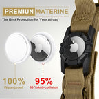 Tactical AirTag Dog Collar - Heavy Duty, Adjustable GPS Collar Compatible with Apple AirTag, with Holder & Control Handle for Medium/Large Dogs [ Brown, XL ]