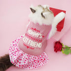 4 Pack Adorable Puppy Dog Printed Clothes for Small Dogs - Girl Holiday Apparel Dresses(L)