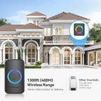 TECKNET Wireless Doorbell with 2 Plug-in Receivers, IP65 Waterproof Doorbells for Home, 1300ft Operating Range, 60 Melodies & 5 Volume Levels of 0-120 dB, RGB Light for Hearing Impaired