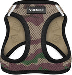 Best Pet Supplies - All Weather Mesh/Plush, Reflective, No Pull Harness for Small, Medium Dogs, Cats - Secure with Hook & Loop Fastener, Buckle, Double D-Rings - Army/Black Trim, S