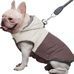 Detachable Hooded Dog Coat with Harness for Medium Dogs,Super Warm Fleece Puppy Jacket for Cold Winter Doggie Coats,Brown XL