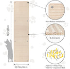 FHTONGE 71x15.8 Thickened Cat Wall Climbing Carpet with 16 Fixed Nails, Extra Large Tall Cat Scratch Pad for Wall, Wall Mounted Climbing Cat Scratcher for Furniture Couch Sofa Protector(Oat Color)