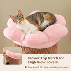 Forest Cat Tree with Flower Condos, Cute Tall Cat Tower with Scratching Posts & Padded Perch, Multi-Level Kitty Activity Center for Indoor Cats, Indoor Jungle Gym Furniture