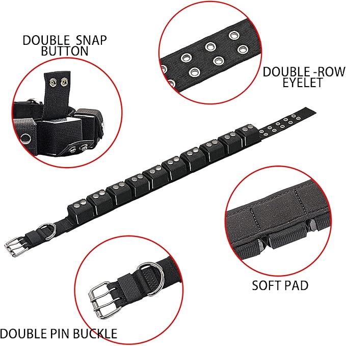 Tactical Weighted Dog Collar - Weights for Training & Exercise - Small, Medium, Large Dogs