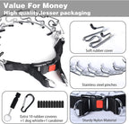 Dog Prong Collar, Walking Training Collar for Small Medium Large Dogs with Quick Release Buckle, Adjustable Pinch Collar with Rubber Caps, No Pull Dog Collar Prong(M,16"-18")