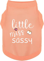 Paiaite Dog Clothes Fashionable Sleeveless Pet Vest: 'Little Miss Sassy' Printed Cotton Dog Shirt, Ideal for Small, Medium, and Large Breeds, Ensuring Comfort and Breathability Orange Pink 3XL