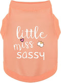 Paiaite Dog Clothes Fashionable Sleeveless Pet Vest: 'Little Miss Sassy' Printed Cotton Dog Shirt, Ideal for Small, Medium, and Large Breeds, Ensuring Comfort and Breathability Orange Pink L