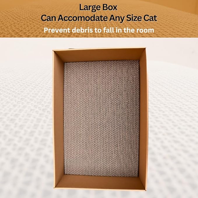 Cat Scratch Pad with Box 5 in 1, Cardboard Cat Scratcher, Cat Scratcher Cardboard, Scratching Pads for Indoor Cats, Cat Scratching Post Reversible Cat Scratching Board (5 Pack with Box)
