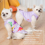 KYEESE 2Pack Dog Shirt, Lightweight Sun Protection Dog T Shirts for Small Medium Dogs Boy Girl, Breathable Mesh Tank Top Sleeveless Pet Reflective Vest, Soft Summer Dogs Clothes, Dinosaur+Purple, XL