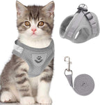 Cat & Dog Vest Harness - All Weather Mesh, Reflective Strap, Step-in Adjustable for Small Cats & Dogs (Gray, S)